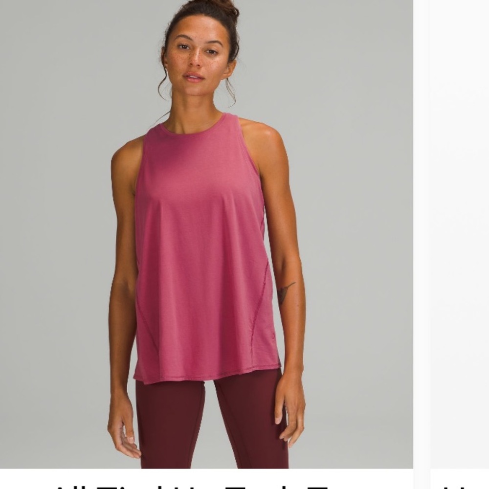 Lululemon All Tide Up tank Sleeveless Top Pink